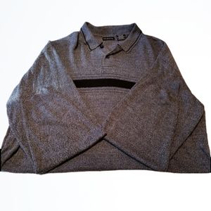 George Long Sleeve Grey Dress Polo Shirt Size XL